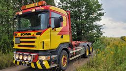 SCANIA R500 V8 Full parabel Lastväxlare samt Liftdumper Joab Cameleont snabblås / Hookloader and contanierlift truck with quick lock