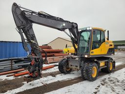 Volvo EW140D Hjulgrävmaskin grävmaskin med Rotortilt och kärra